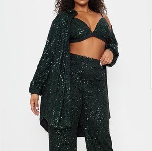 IN SEARCH OF PLUS SIZE Emerald Green sequin set 22